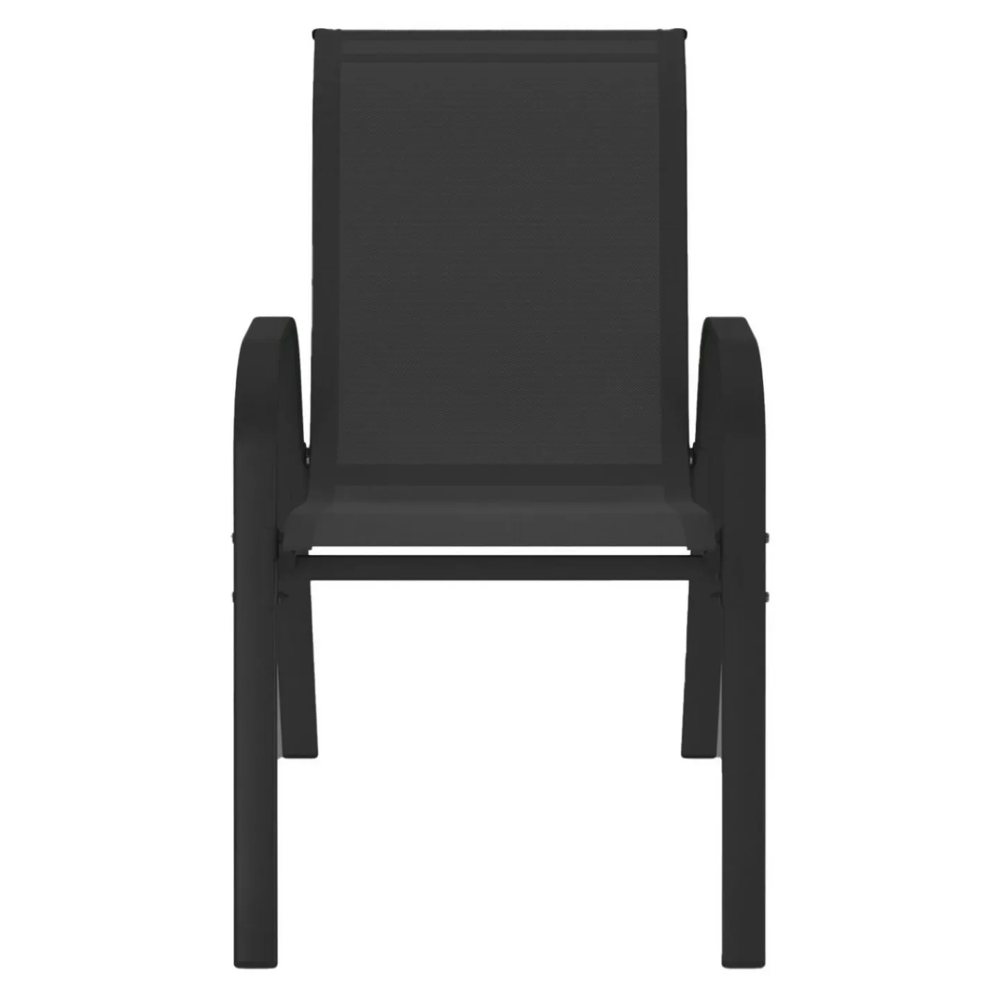 Lot de 6 chaises de jardin empilables en métal noir et textilène*IDMarket Hot