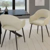 Lot de 2 chaises de salle à manger, fauteuils de table CLARA en velours crème*IDMarket Online