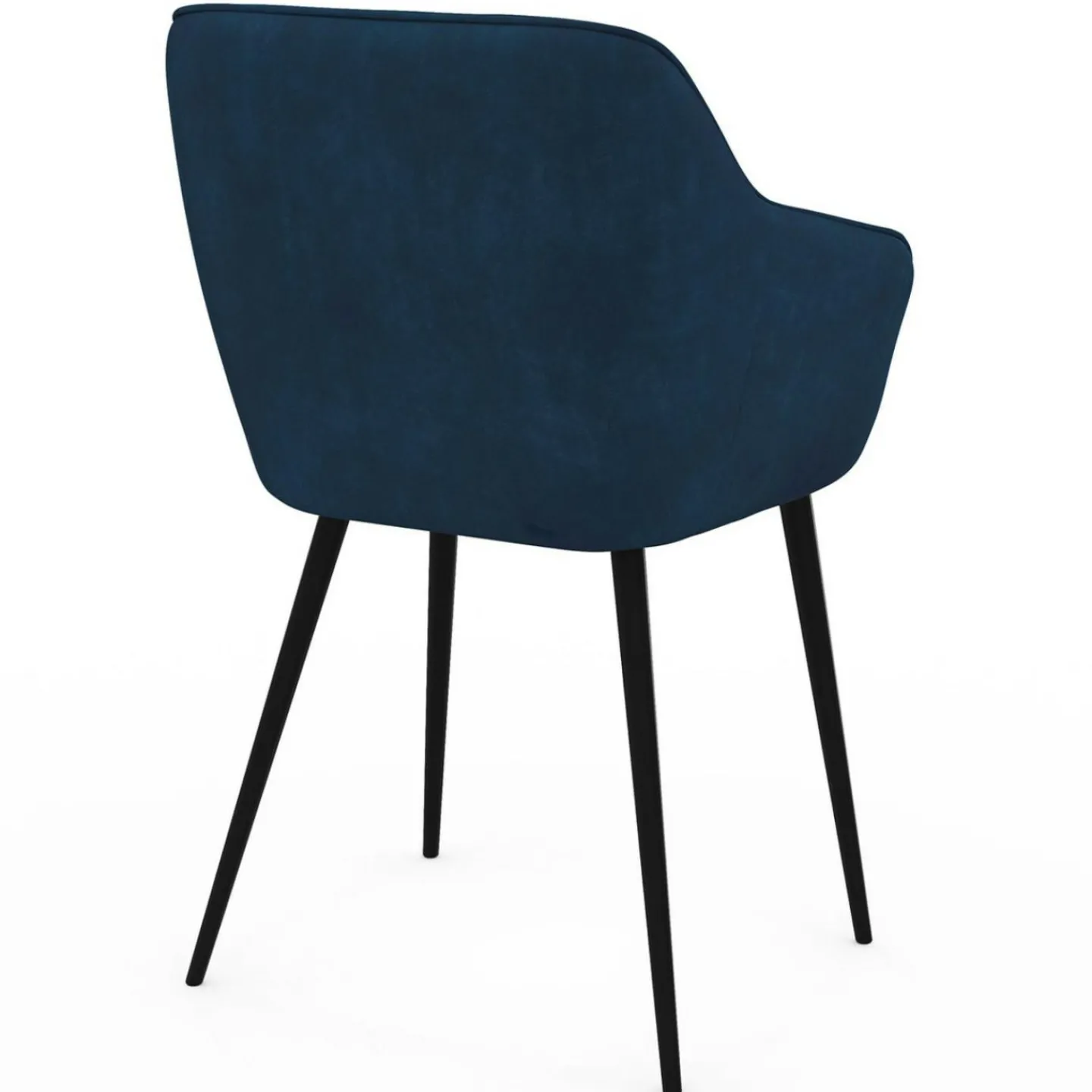 Lot de 2 chaises de salle à manger, fauteuils de table capitonnés LYA velours bleu canard*IDMarket Online