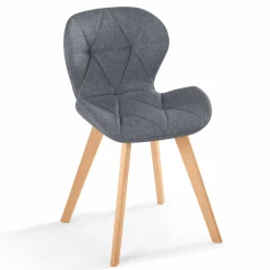 Lot de 4 chaises en tissu gris foncé design pour salle à manger*IDMarket Online