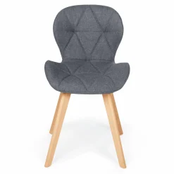 Lot de 4 chaises en tissu gris foncé design pour salle à manger*IDMarket Online