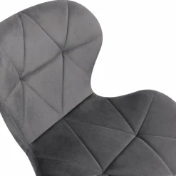 Lot de 4 chaises en velours gris clair avec pieds noirs assise matelassée*IDMarket Clearance