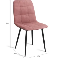 Lot de 6 chaises en velours couleur pastel bleu, rose et gris matelassées*IDMarket Discount