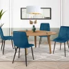 Lot de 4 chaises en velours bleu matelassé*IDMarket