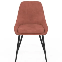 Lot de 4 chaises en velours terracotta avec accoudoirs*IDMarket Online