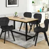 Lot de 4 chaises en velours noir pieds noirs*IDMarket Clearance