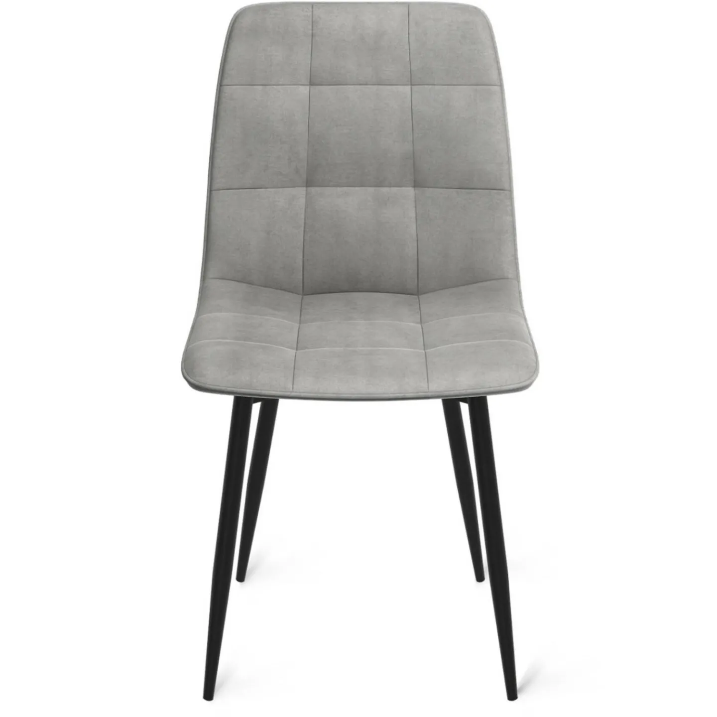 Lot de 4 chaises en velours bleu, jaune, gris clair et gris foncé matelassé*IDMarket Sale