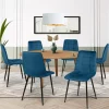 Lot de 6 chaises en velours bleu matelassé*IDMarket Online