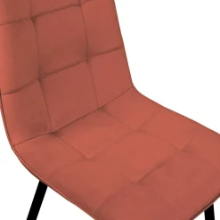 Lot de 4 chaises en velours terracotta pour salle à manger*IDMarket Outlet