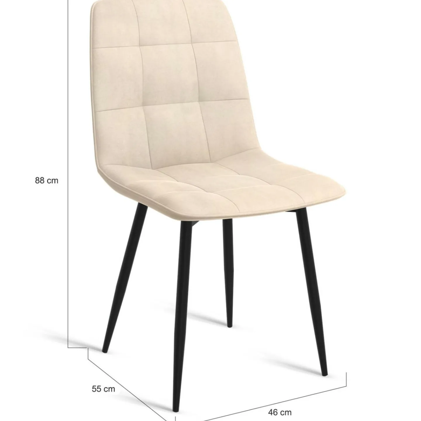 Lot de 6 chaises en velours beige*IDMarket Outlet