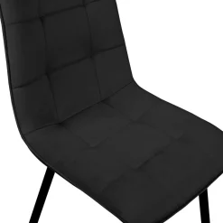 Lot de 4 chaises en velours noir pour salle à manger*IDMarket Hot