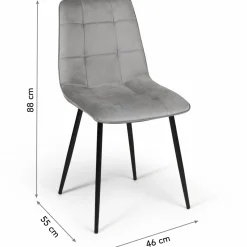 Lot de 4 chaises grises pour salle à manger*IDMarket Clearance