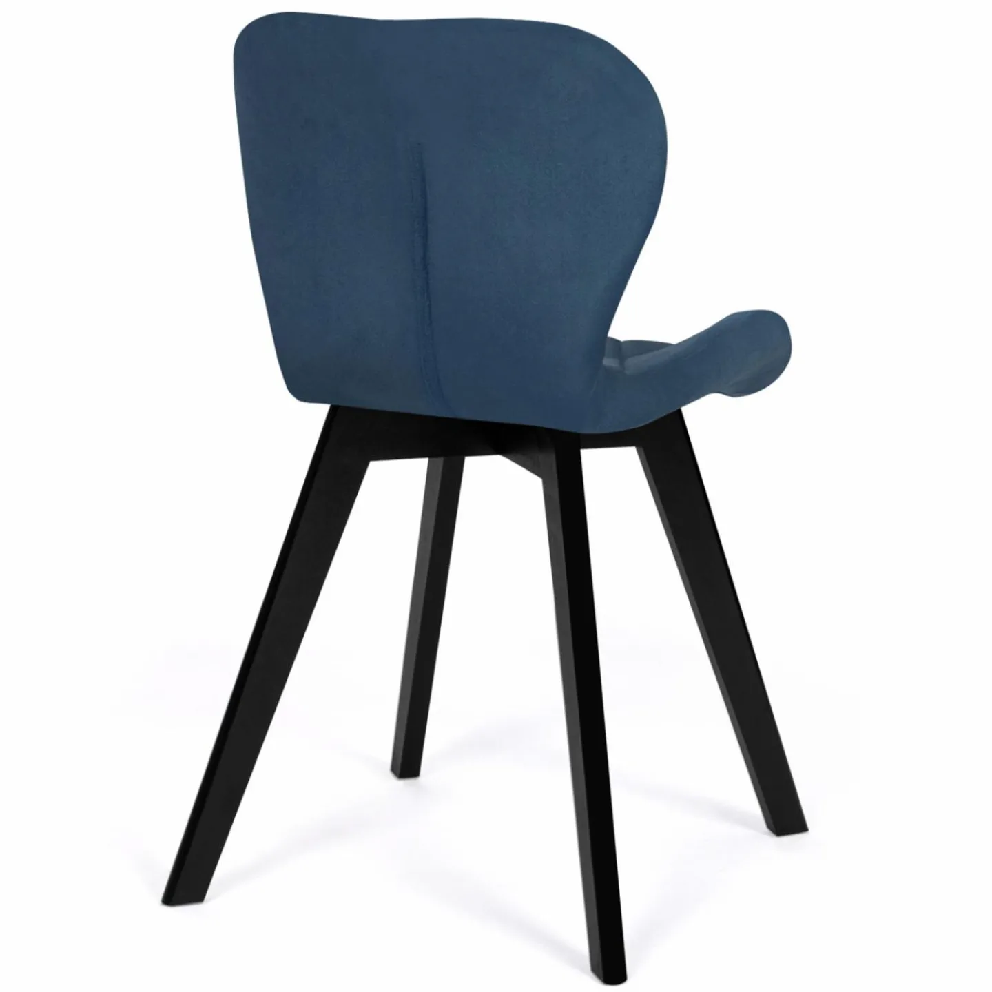 Lot de 4 chaises matelassées velours bleu*IDMarket Outlet