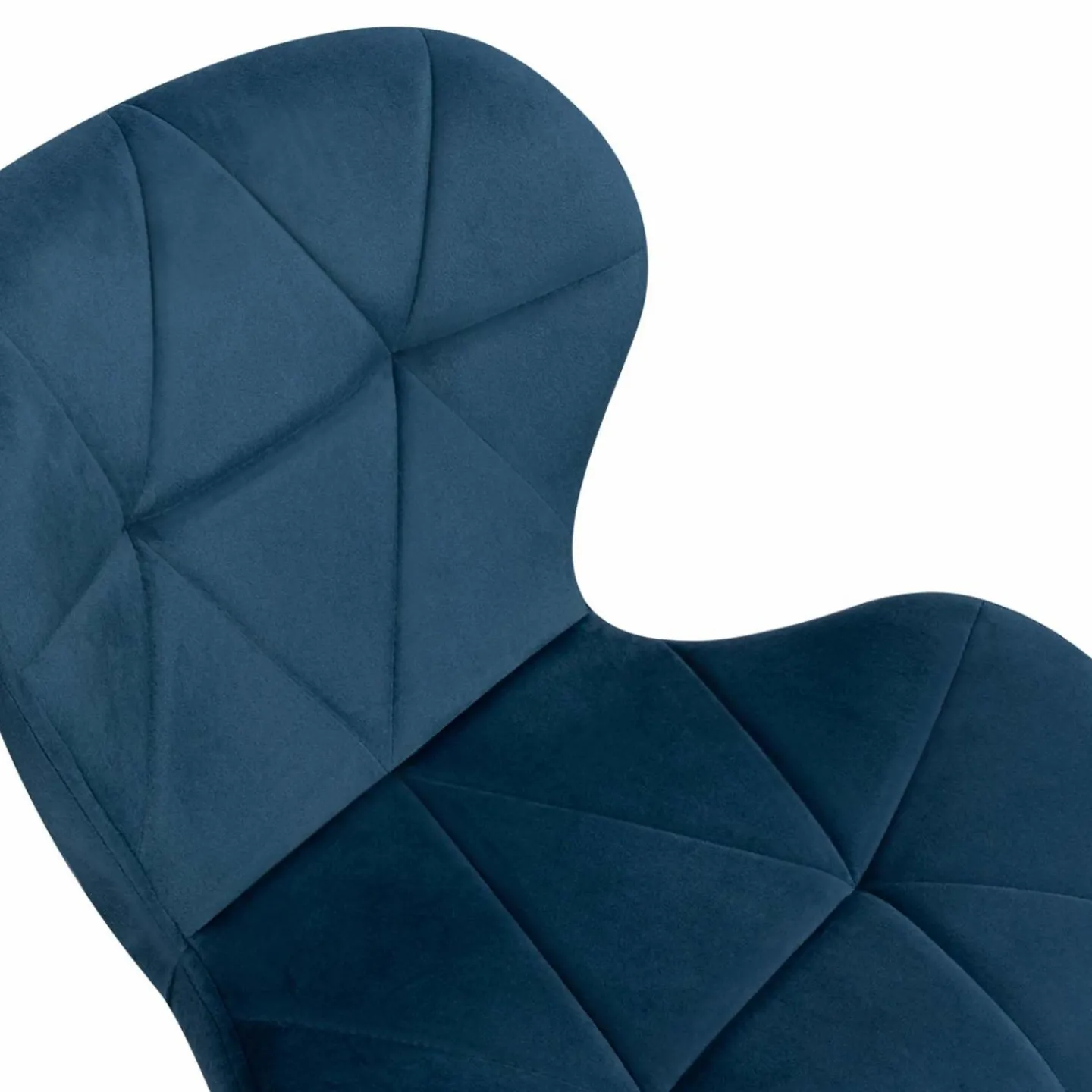 Lot de 4 chaises matelassées velours bleu*IDMarket Outlet