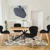 Lot de 4 chaises matelassées noires*IDMarket New