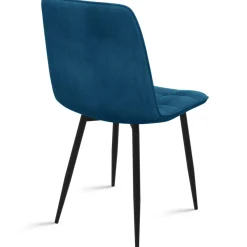 Lot de 8 chaises modernes en velours mix color bleu x2, gris foncé x2, gris clair x2, jaune x2 pieds métal noir*IDMarket Clearance