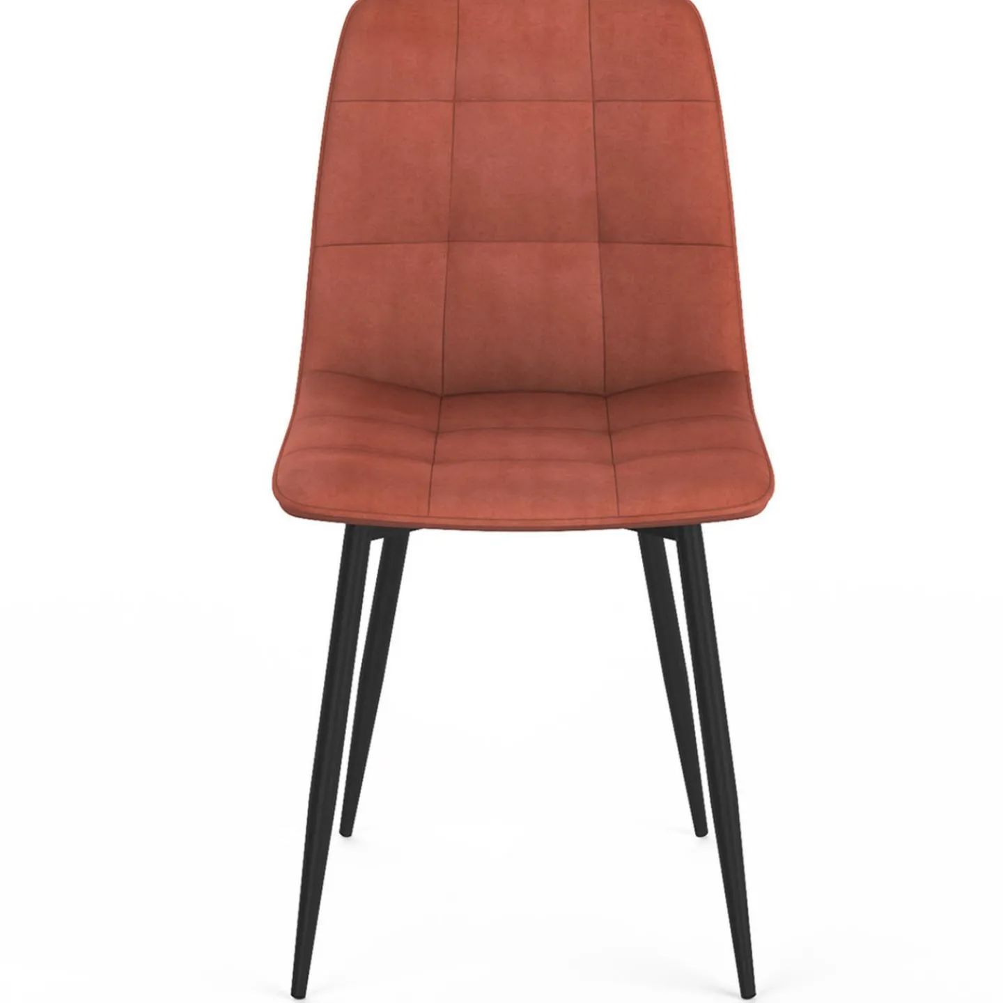 Lot de 8 chaises modernes en velours mix color terracotta x3, gris foncé x2, et beige x3 pieds métal noir*IDMarket Sale