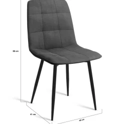 Lot de 8 chaises modernes en velours mix color terracotta x3, gris foncé x2, et beige x3 pieds métal noir*IDMarket Sale