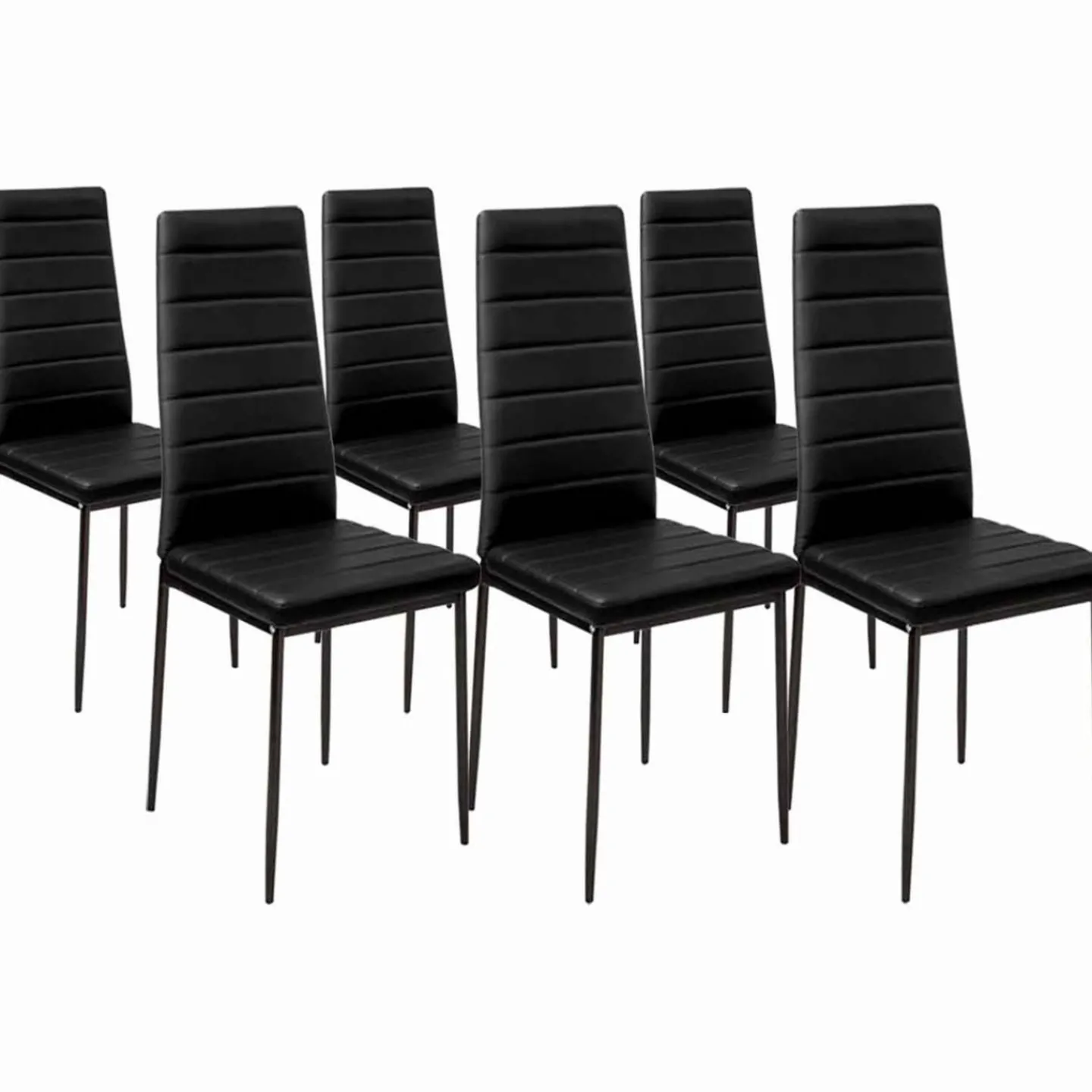 Lot de 6 chaises noires*IDMarket Outlet