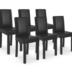 Lot de 6 chaises noires design*IDMarket Best