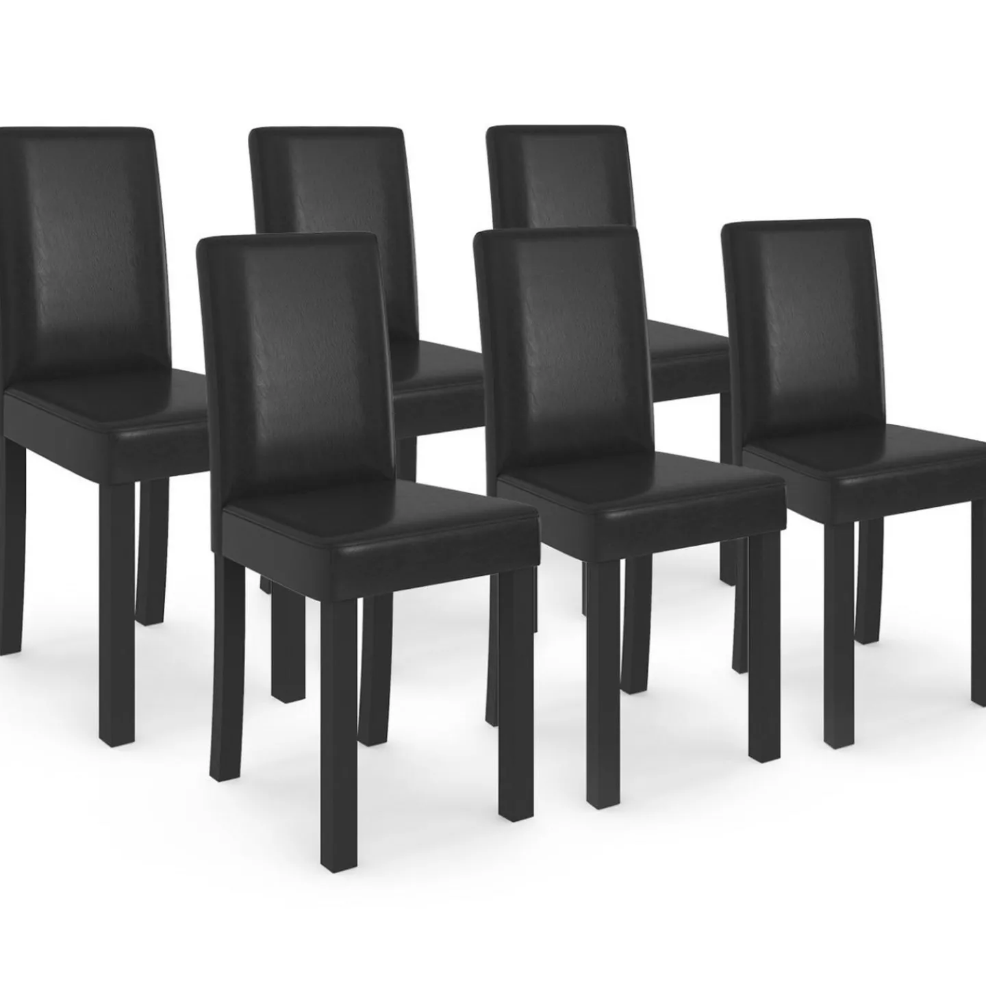 Lot de 6 chaises noires design*IDMarket Best