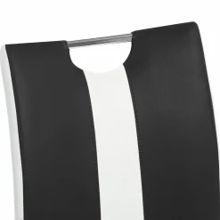 Lot de 4 chaises noires et blanches design*IDMarket Best