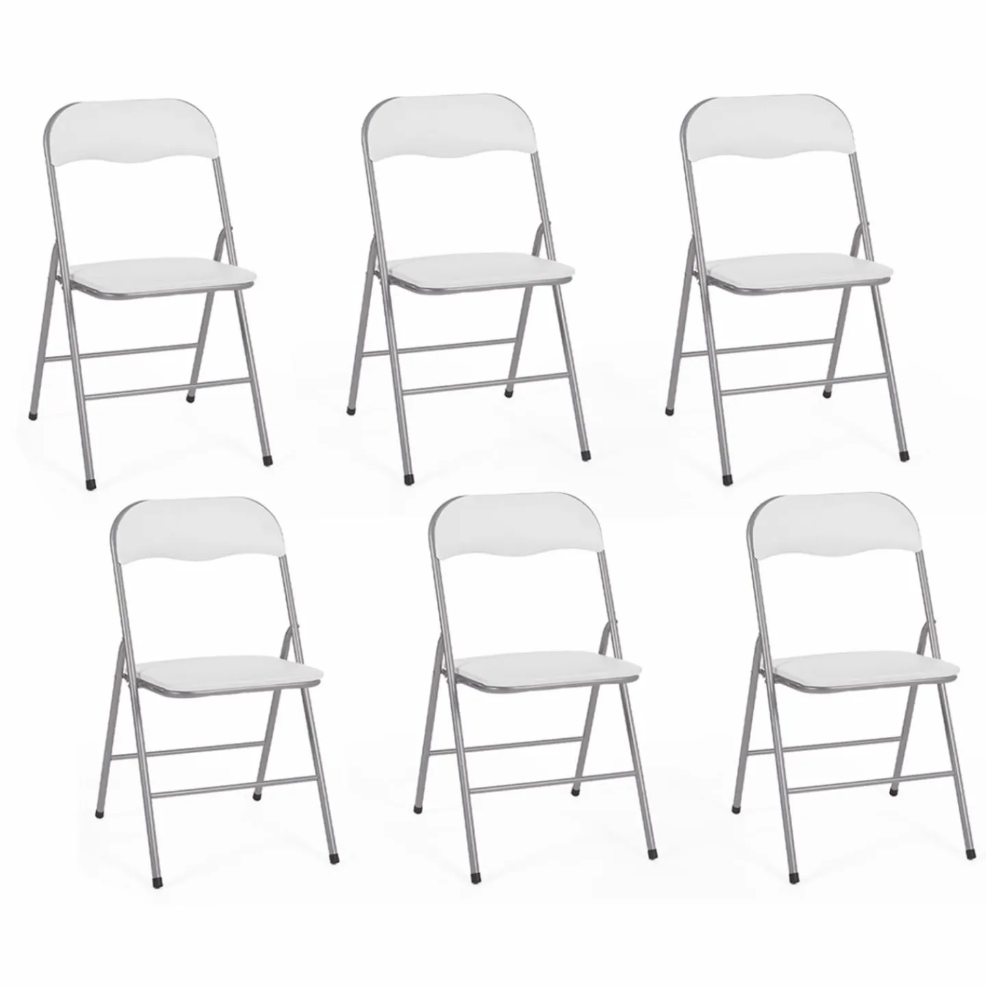 Lot de 6 chaises pliantes blanches d’intérieur*IDMarket Sale