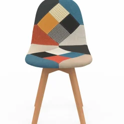 Lot de 2 chaises scandinaves patchworks multicolores*IDMarket Discount