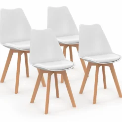 Lot de 4 chaises scandinaves blanches*IDMarket Hot