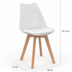Lot de 4 chaises scandinaves blanches*IDMarket Hot