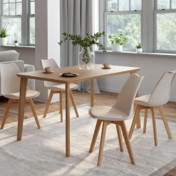 Lot de 4 chaises scandinaves beige pour salle à manger*IDMarket Best