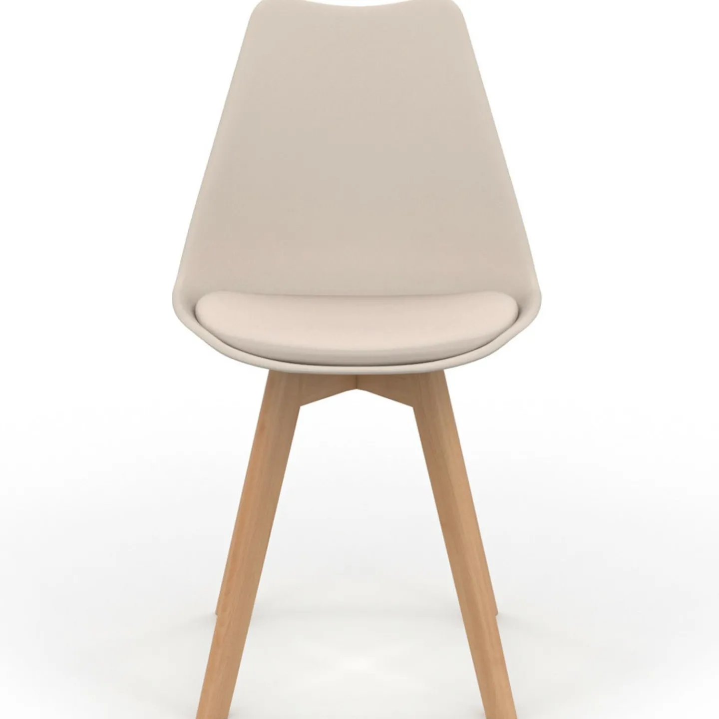 Lot de 4 chaises scandinaves beige pour salle à manger*IDMarket Best
