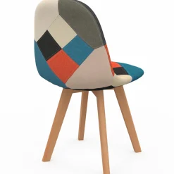Lot de 4 chaises scandinaves patchwork multicolore*IDMarket Hot