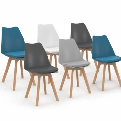 Lot de 6 chaises scandinaves 4 couleurs*IDMarket Sale
