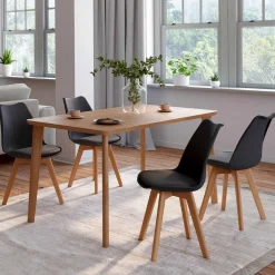 Lot de 4 chaises scandinaves noires*IDMarket Outlet