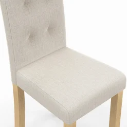 Lot de 6 chaises scandinaves capitonnées beiges*IDMarket Online