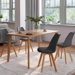 Lot de 4 chaises scandinaves grises*IDMarket