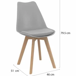 lot de 6 chaises scandinaves gris foncé et gris clair mix color*IDMarket Outlet
