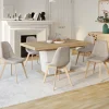 Lot de 6 chaises scandinaves en tissu beige pieds en bois*IDMarket Sale
