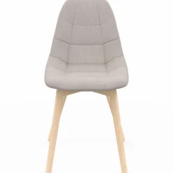 Lot de 6 chaises scandinaves en tissu beige pieds en bois*IDMarket Sale