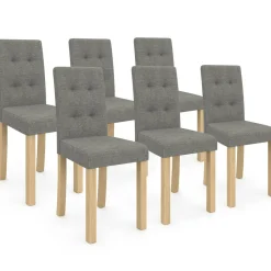Lot de 6 chaises scandinaves capitonnées grises*IDMarket Sale