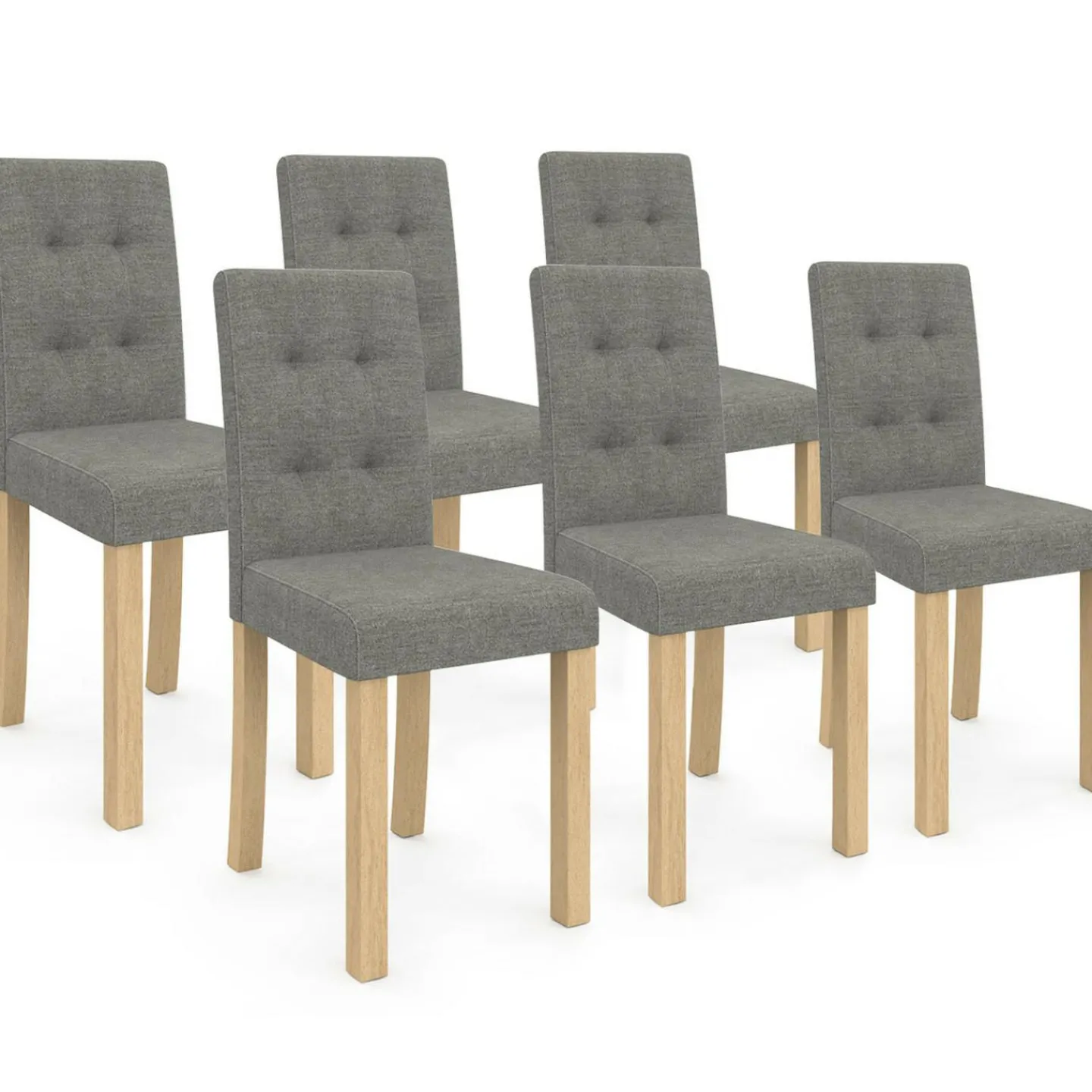 Lot de 6 chaises scandinaves capitonnées grises*IDMarket Sale
