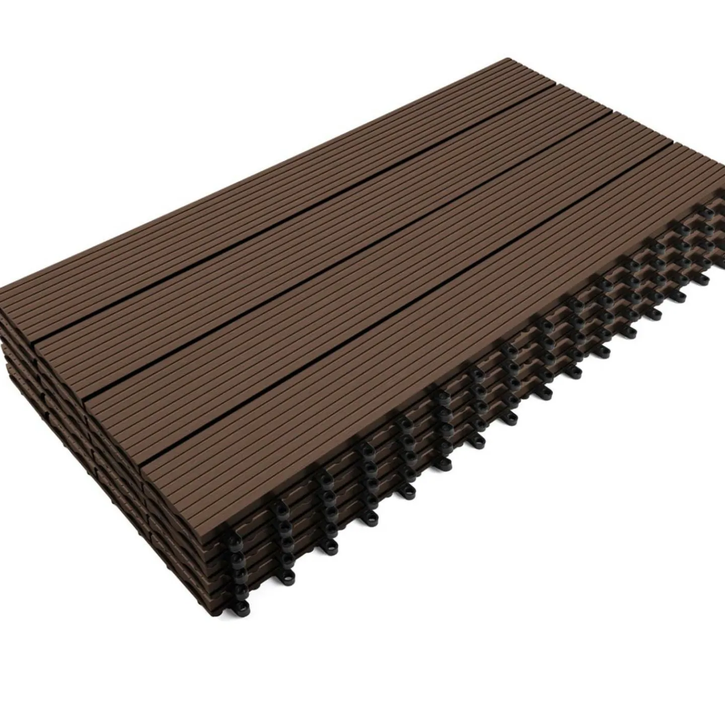 Lot de 5 dalles de terrasse rectangulaires clipsables de 60 x 30 cm*IDMarket Best