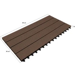 Lot de 5 dalles de terrasse rectangulaires clipsables de 60 x 30 cm*IDMarket Best