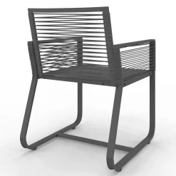 Lot de 2 fauteuils de jardin métal et cordage gris*IDMarket Hot