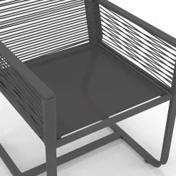 Lot de 2 fauteuils de jardin métal et cordage gris*IDMarket Hot