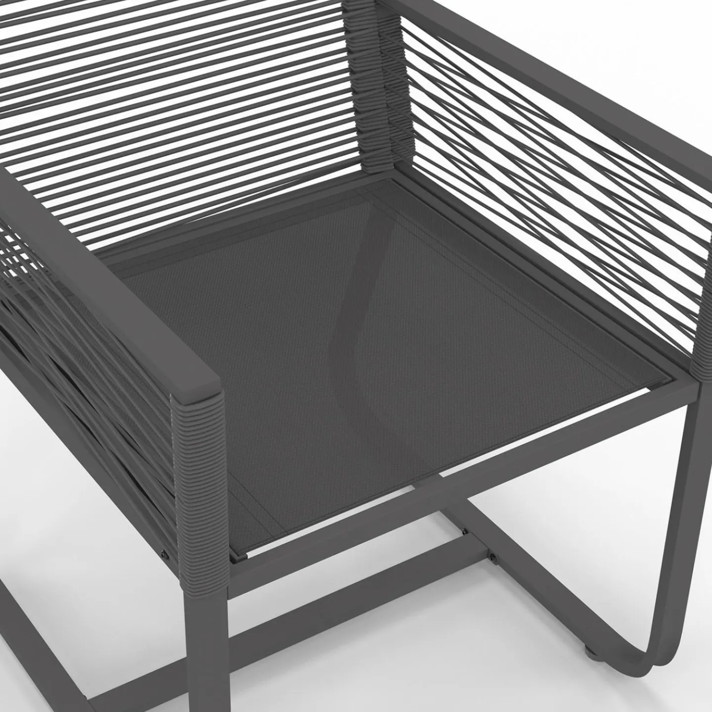 Lot de 2 fauteuils de jardin métal et cordage gris*IDMarket Hot