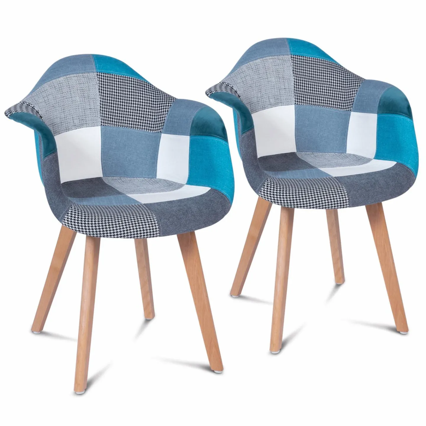 Lot de 2 fauteuils scandinaves bleus*IDMarket Hot