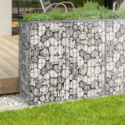 Lot de 2 gabions pour pierre 100x30x80 cm en acier pour jardin*IDMarket Sale
