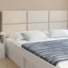 Lot de 6 panneaux muraux pour tête de lit 180 cm en tissu effet suédé beige*IDMarket Sale